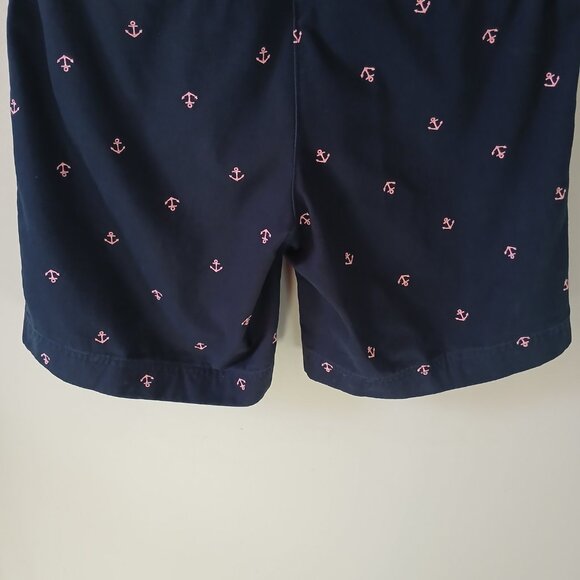 L.L. Bean Women's Favorite Fit Navy Chino Shorts Pink Anchors Size 6 100% Cotton - Picture 15 of 15